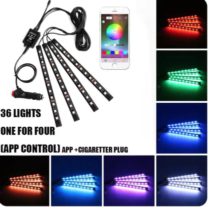 Music-Controlled LED Car Foot Lights