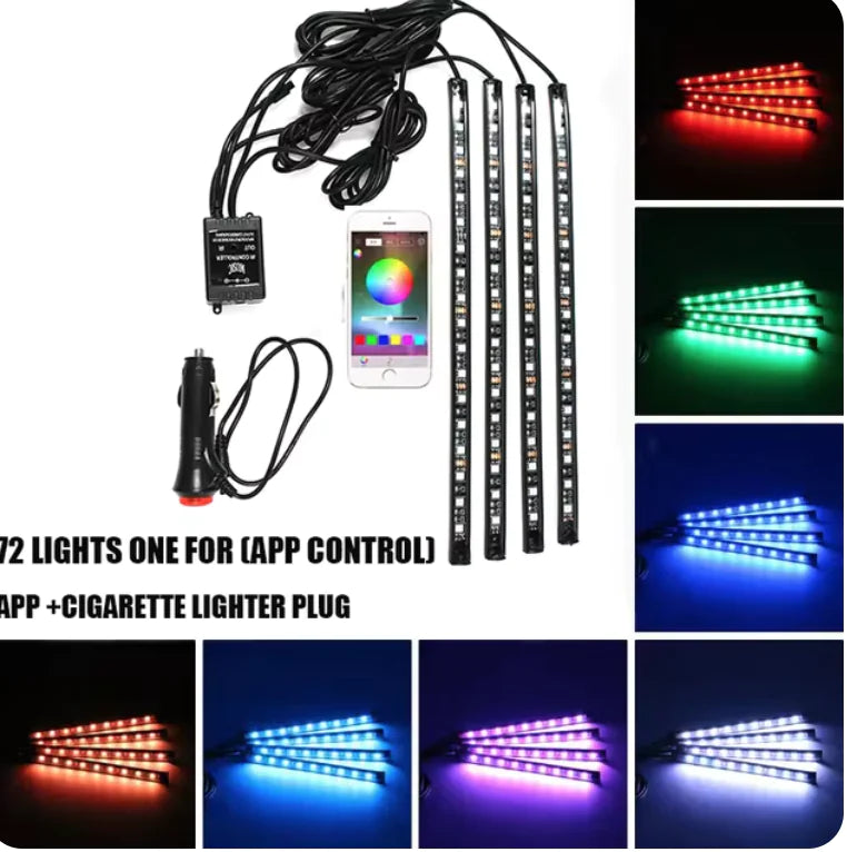 Music-Controlled LED Car Foot Lights