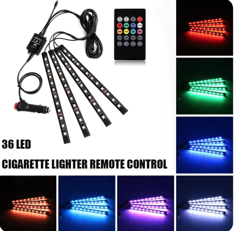 Music-Controlled LED Car Foot Lights