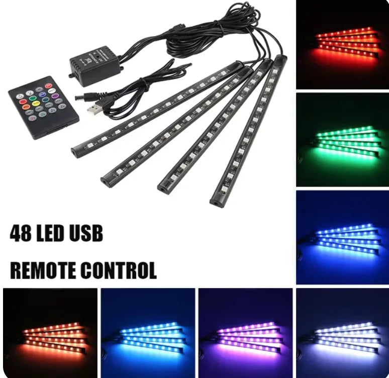 Music-Controlled LED Car Foot Lights