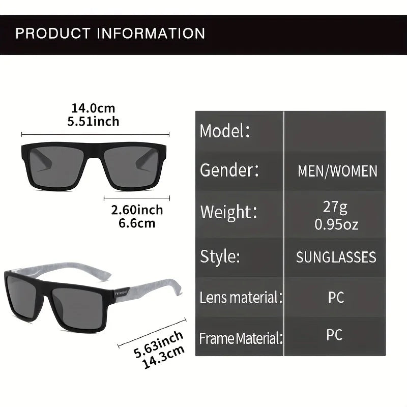 Fashion Vintage Square Polarized Sunglasses Men Women Driving Fishing