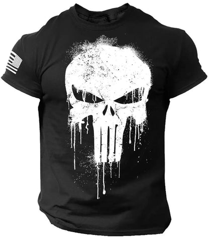 Men's T shirt for men 3D Print Military Patriotic Skull Dropped T