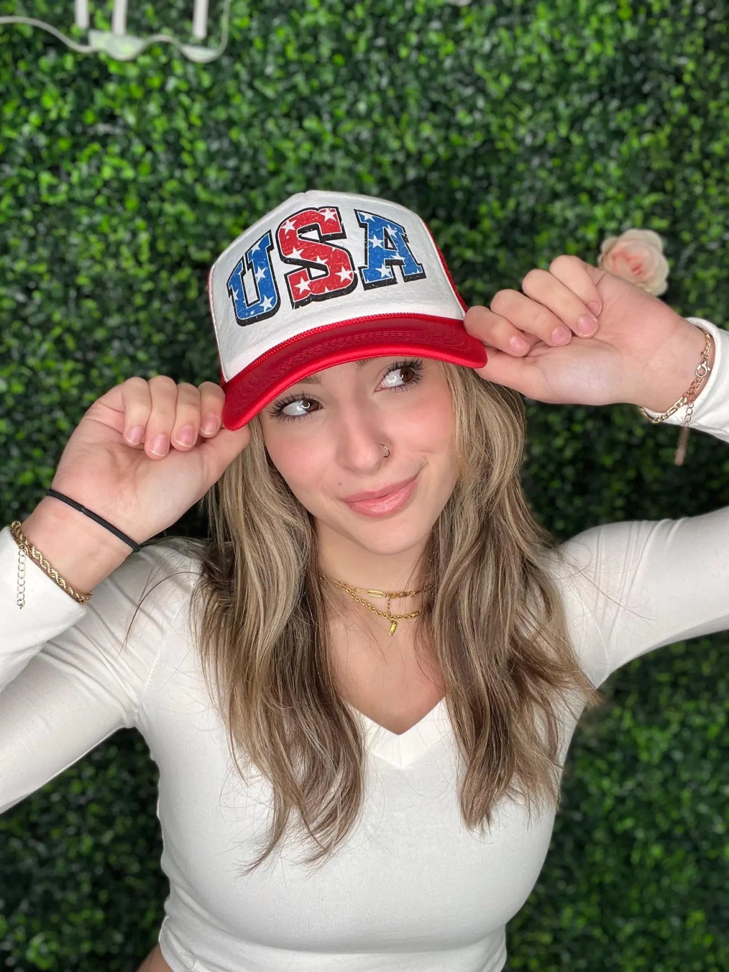 Red USA Star Hat