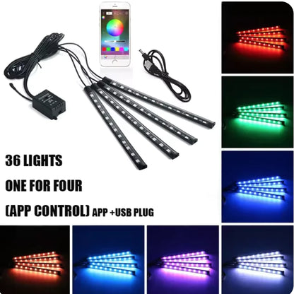 Music-Controlled LED Car Foot Lights