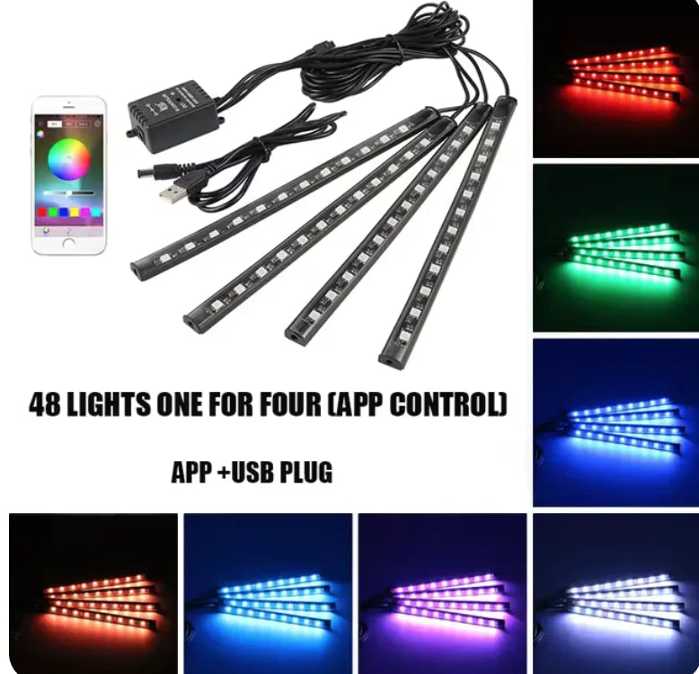 Music-Controlled LED Car Foot Lights