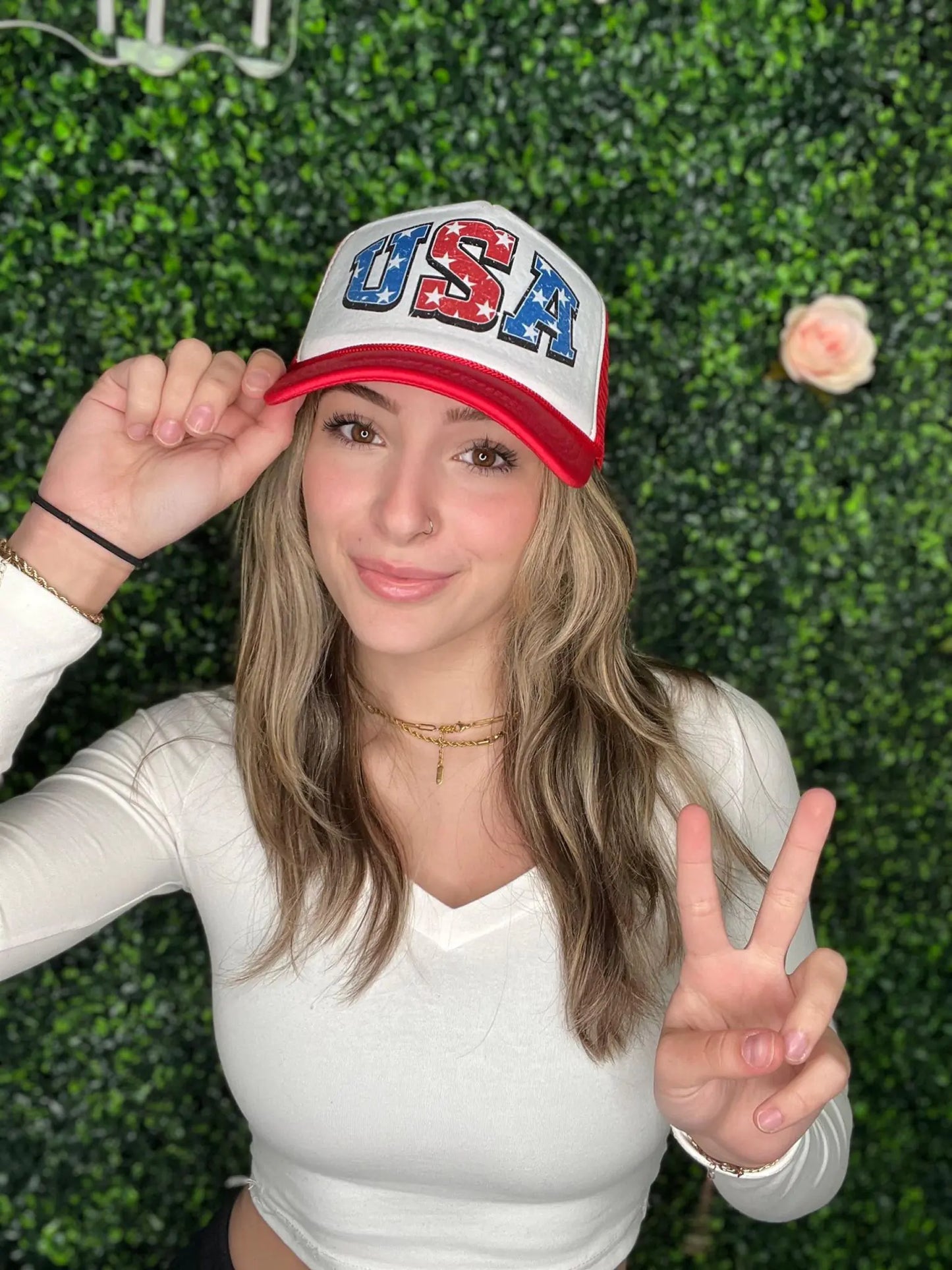 Red USA Star Hat