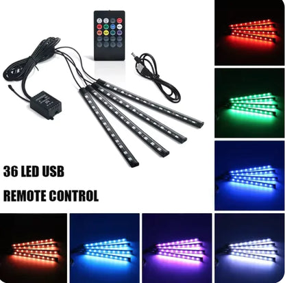 Music-Controlled LED Car Foot Lights